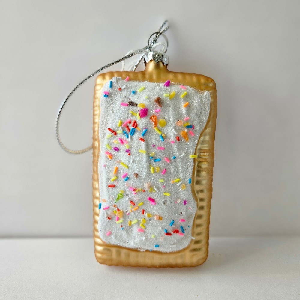 Time & Place POP TART Toaster Strudel Glass Ornament Sprinkles Holiday Christmas